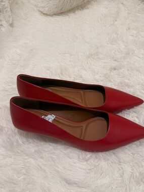 Franco Sarto Classic Red Pointed-Toe Women's Flats